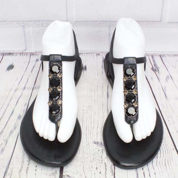 Cole Haan Shoes - Cole Haan Black Embellished Thong Sandals Size 8.5